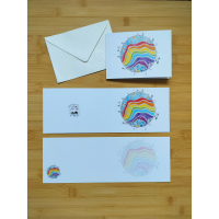Wenskaart Regenboog - Vrolijke kaart inclusief envelop