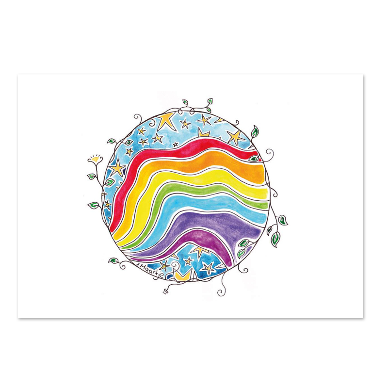 Wenskaart Regenboog - Vrolijke kaart inclusief envelop