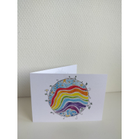 Wenskaart Regenboog - Vrolijke kaart inclusief envelop