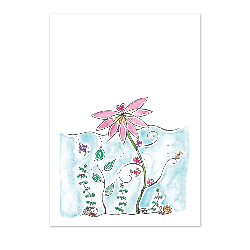 Wenskaart Waterlelie - Rustgevende kaart inclusief envelop